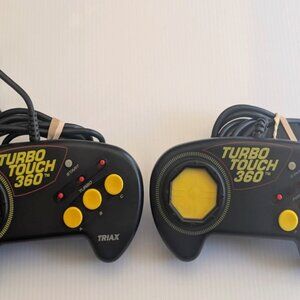 Lot of 2 Triax Turbo Touch 360 Controllers for Sega Genesis - Vintage